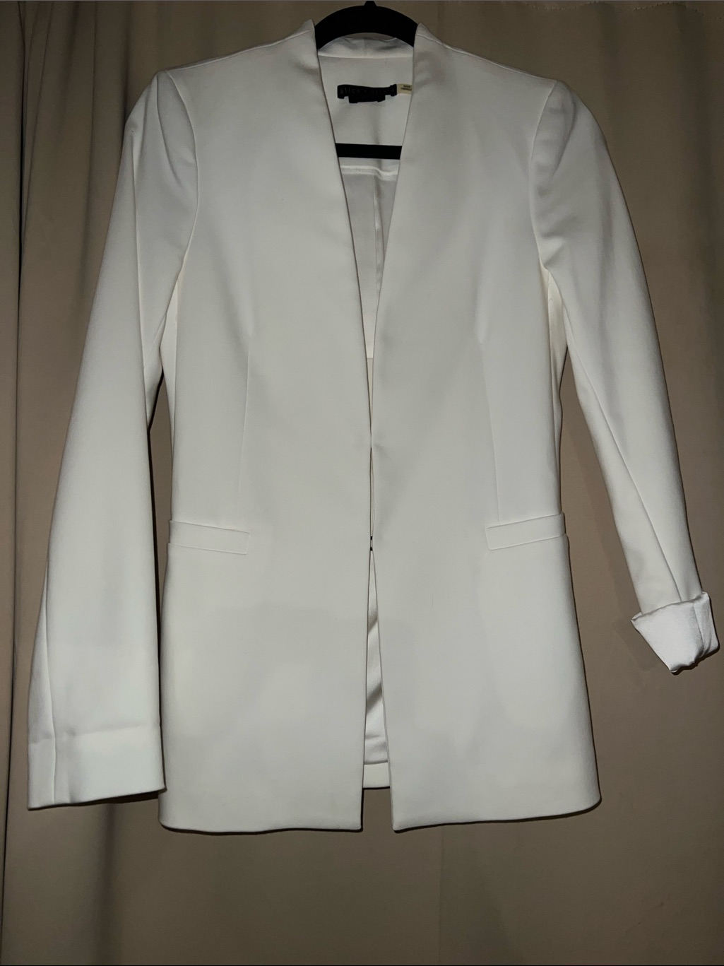 Alice + Olivia White Longline Blazer Jacket